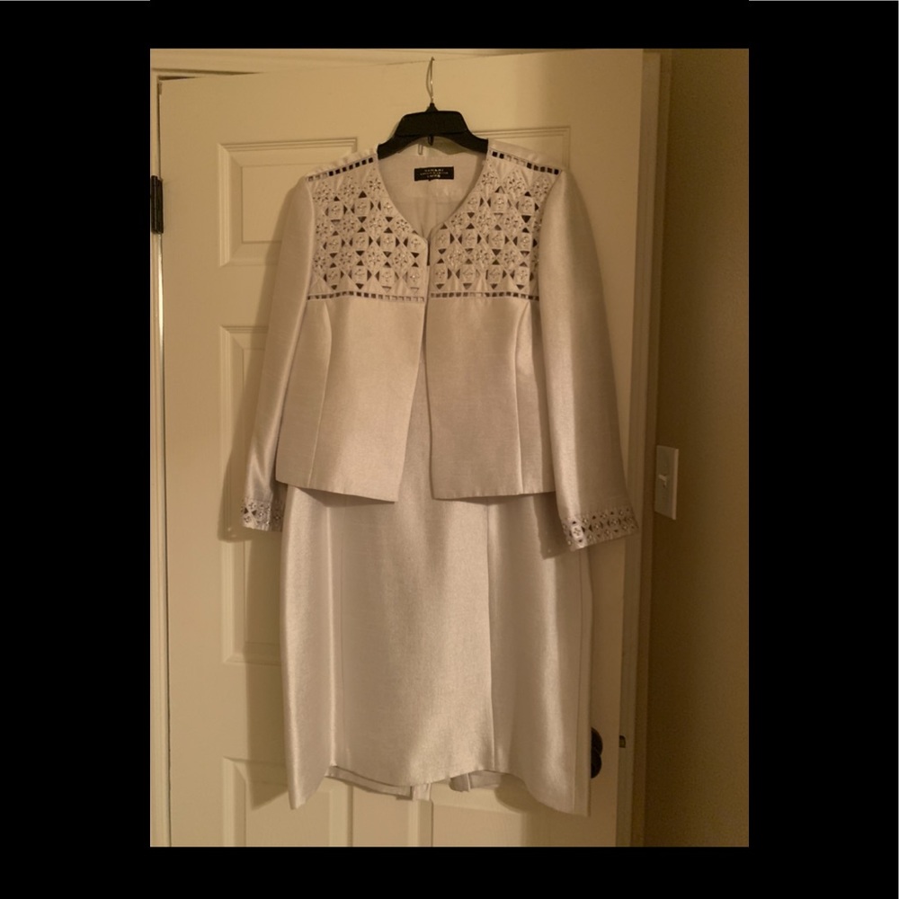 Silver sparkly sleeveless dress with jacket